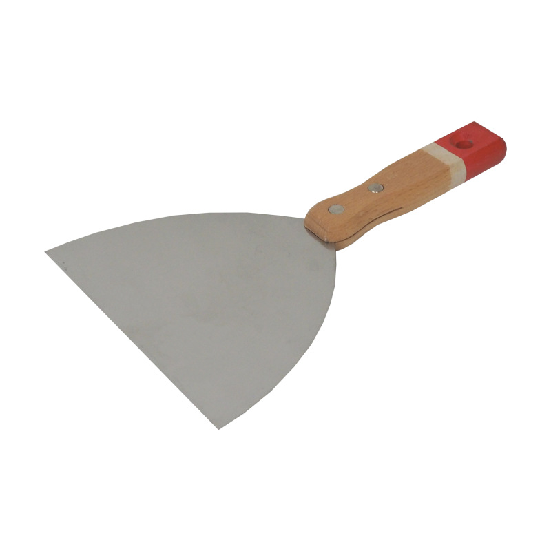 TOPTRADE špachtľa nerezová, s drevenou, nitovanou rukoväťou, 150 mm, profi 2
