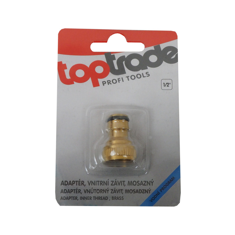 TOPTRADE adaptér mosadzný, vnútorný, 1/2 " 1