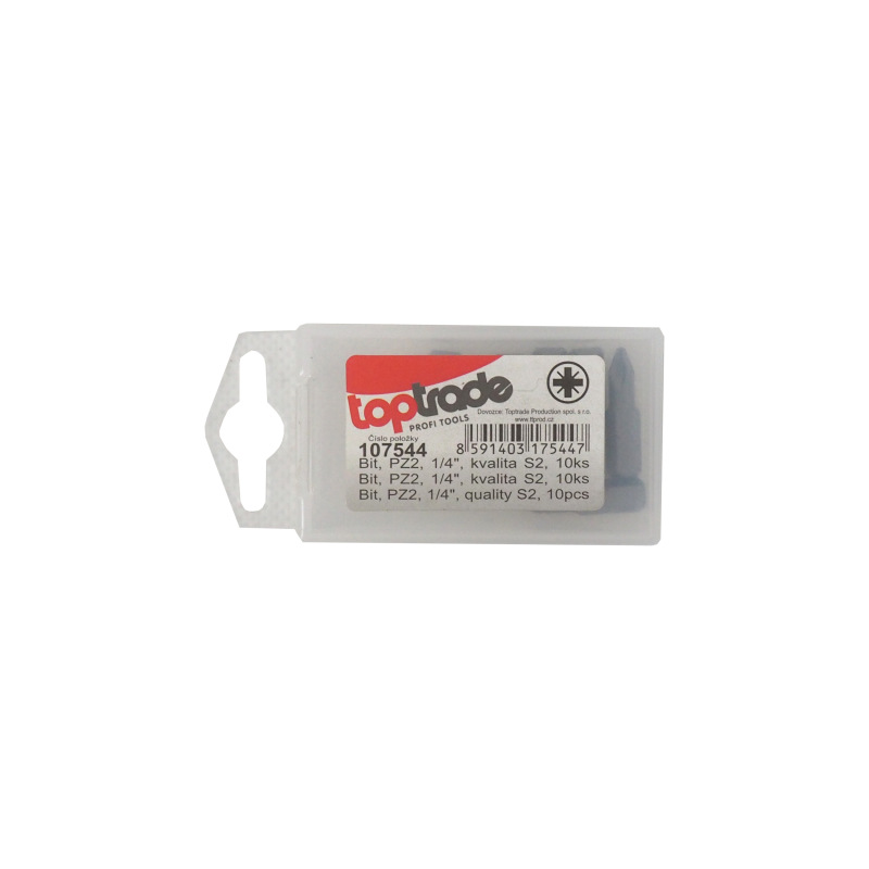 TOPTRADE bit PZ 2, súprava 10 ks, 25 mm 1