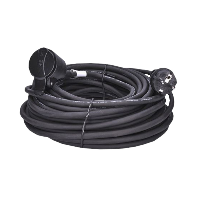 prívod predlžovací 1z - spojka, 20m, 3 x 1,5mm2, 230V/16A, čierna, kábel gumový 2