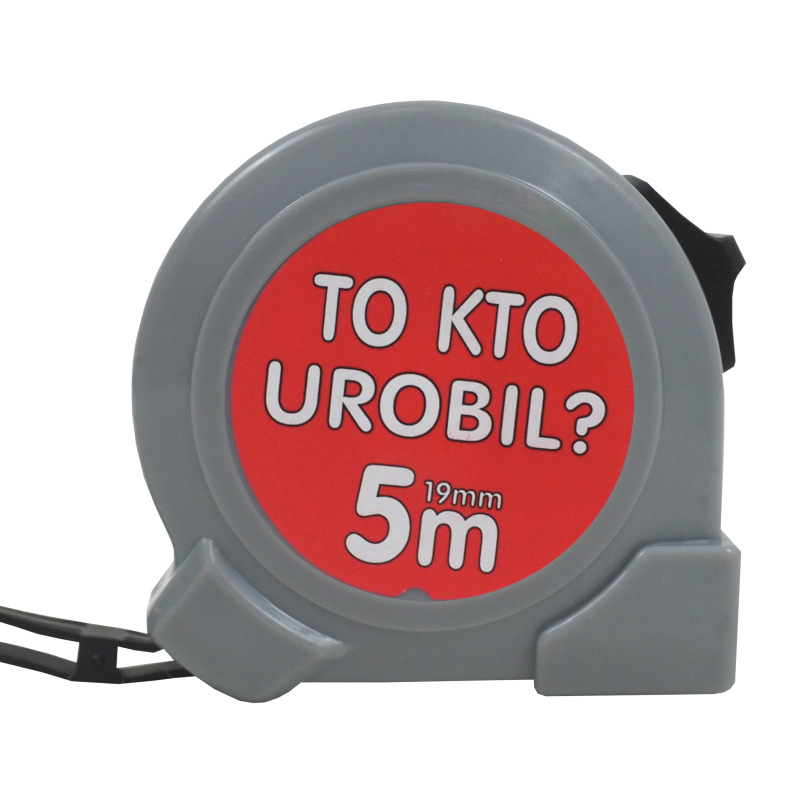 TOPTRADE meter zvinovací,„TO KTO UROBIL...“, jednobrzdový, 19 mm x 5 m