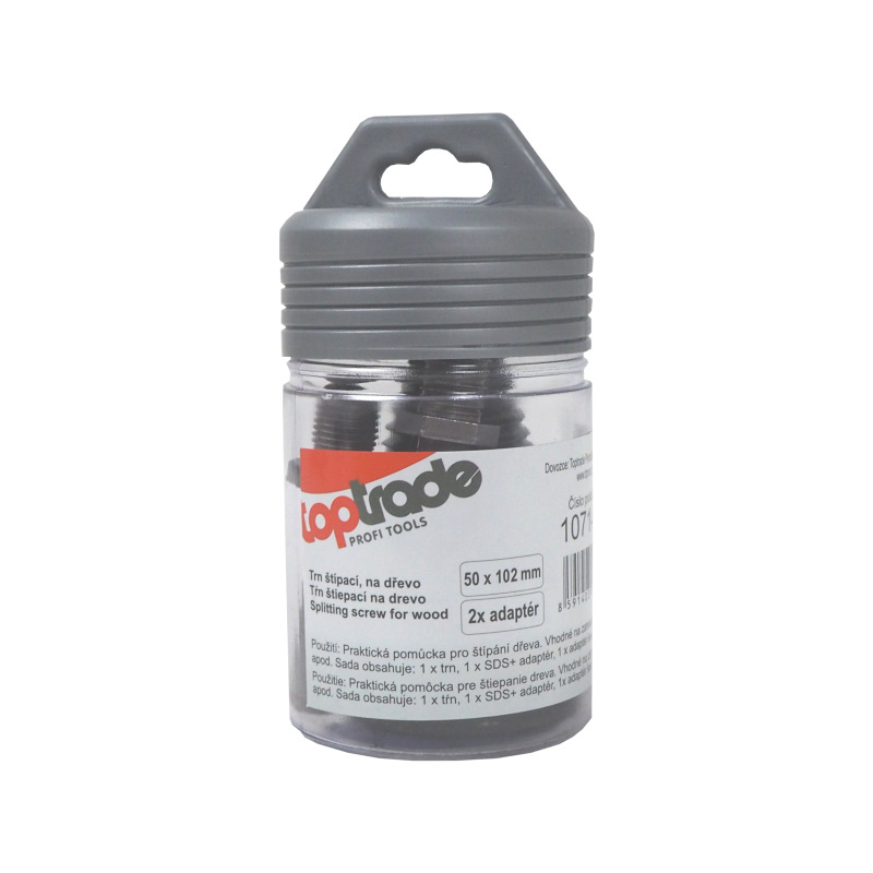 TOPTRADE trn štiepací, na drevo, 2 x adaptér 65 mm, SDS+ a šesťhran, 50 x 102 mm 1
