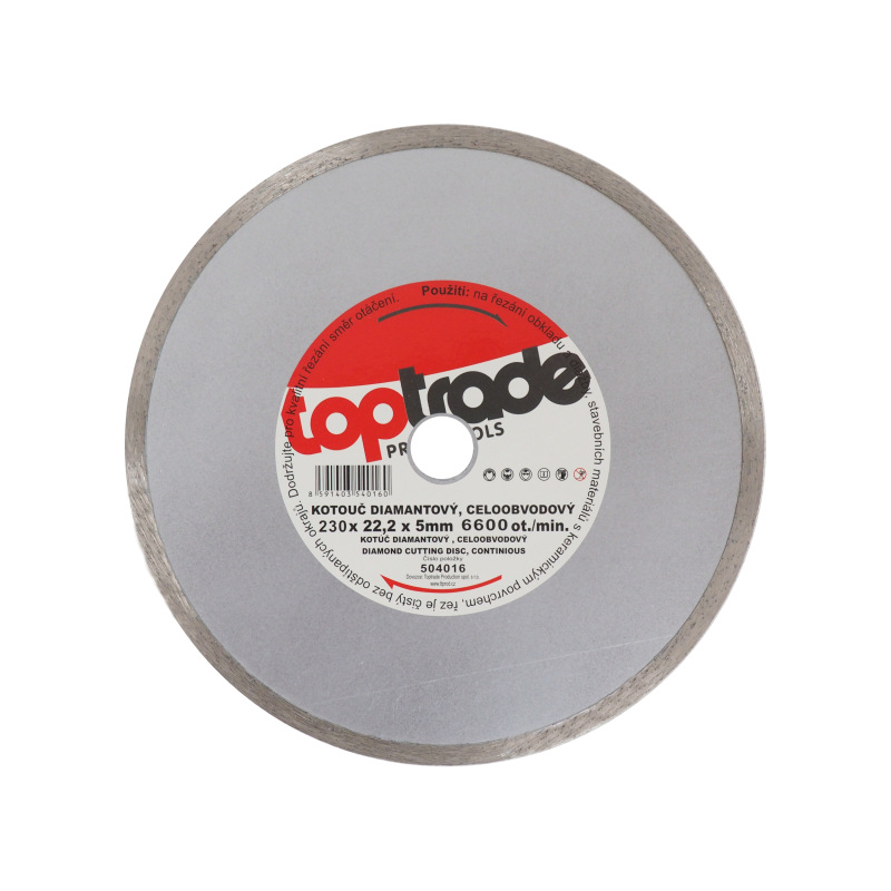 TOPTRADE kotúč diamantový, celoobvodový, 230 x 22.2 x 7 mm, štandard