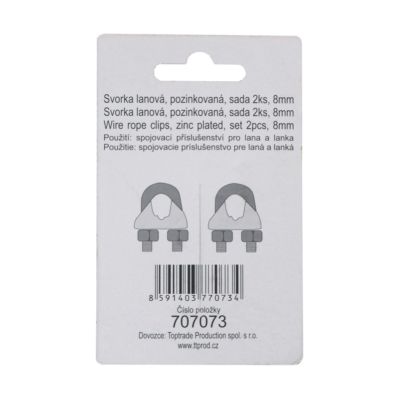 TOPTRADE svorka lanová, pozinkovaná, balenie 2 ks, 8 mm 2