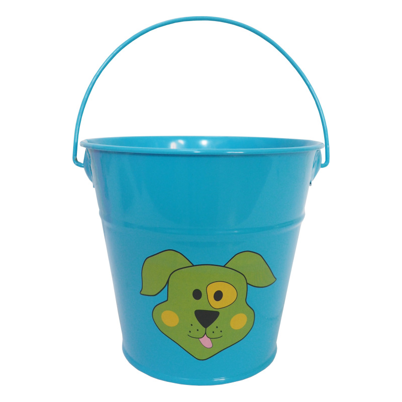 TOPTRADE náradie záhradné, detské - vedro, kovové, modré, 1,2 l