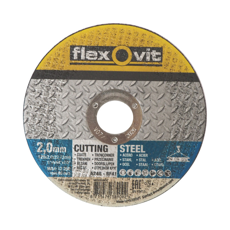 kotúč Flexovit, rezný, na kov, 125 x 22,23 x 2 mm, profi
