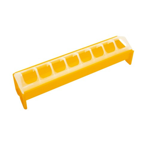 TOPTRADE kŕmidlo plastové, žľabové, zasúvacie, pre kurčatá, kačice, húsatá, 300 mm