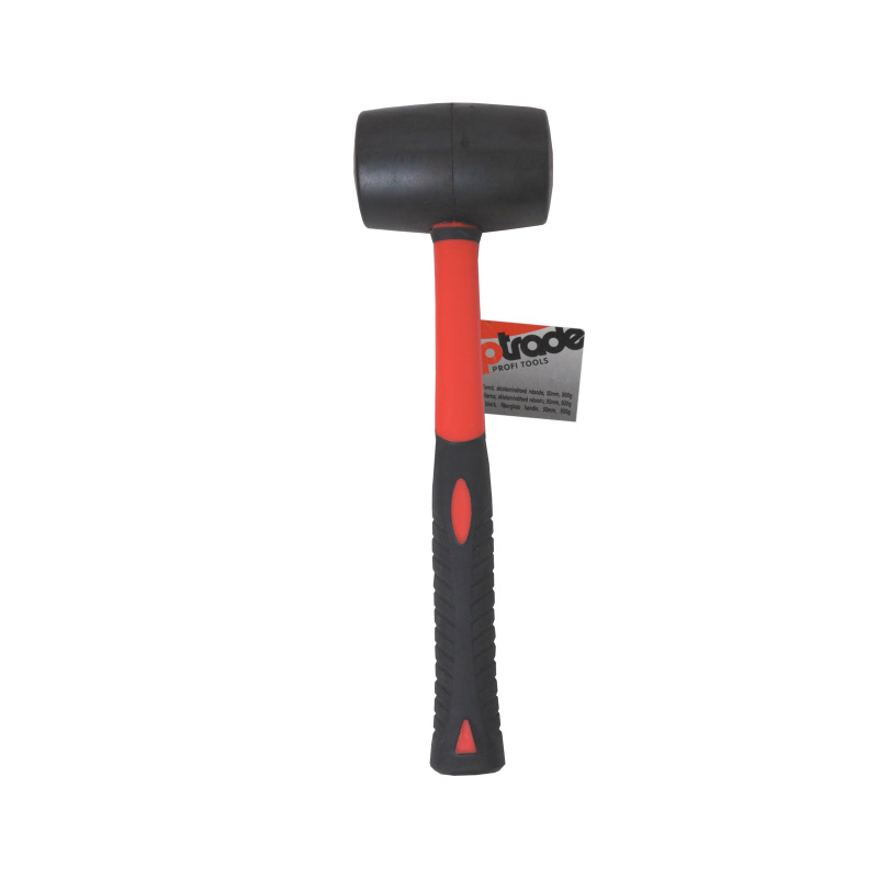 TOPTRADE kladivo gumené, čierne, sa sklolaminátovou násadou, O 50 mm / 500 g, profi 2