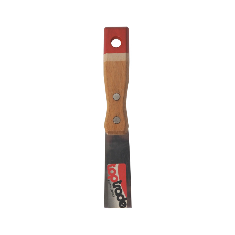 TOPTRADE špachtľa nerezová, s drevenou, nitovanou rukoväťou, 30 mm, profi 1