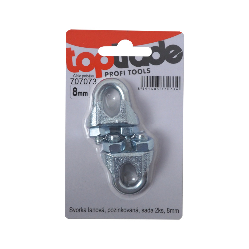 TOPTRADE svorka lanová, pozinkovaná, balenie 2 ks, 8 mm 1