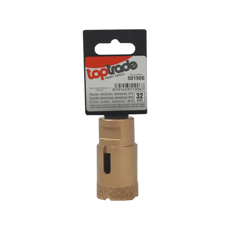 TOPTRADE korunka vykružovacia, diamantová, M14, O 32 mm 1